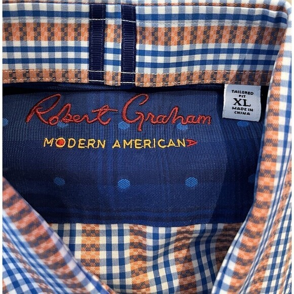 Robert Graham Modern Americana Shirt Mens Sz XL Striped Tailored Fit Preppy - Picture 11 of 13